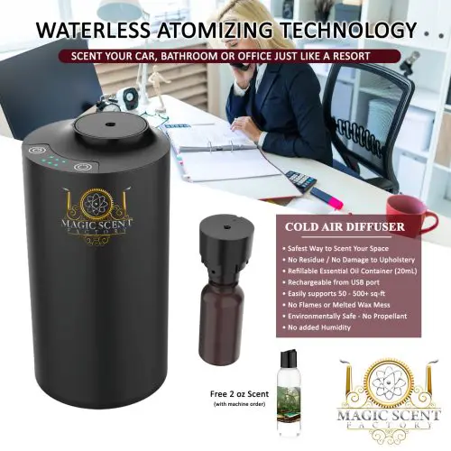 Waterless Atomizing Diffuser for Car, Office, or Bathroom