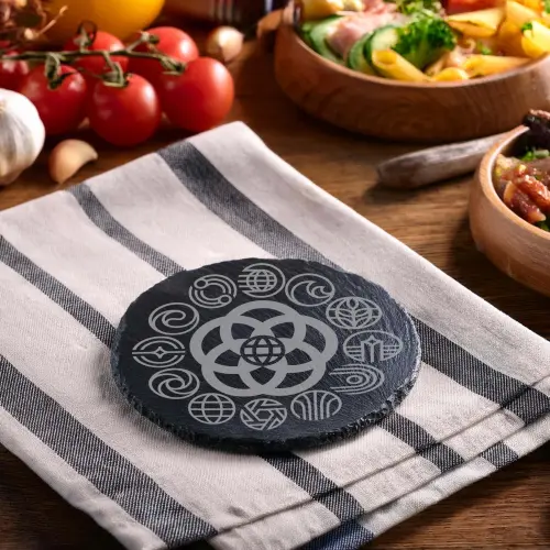 Future World Logos from EPCOT Chiseled Slate Coasters
