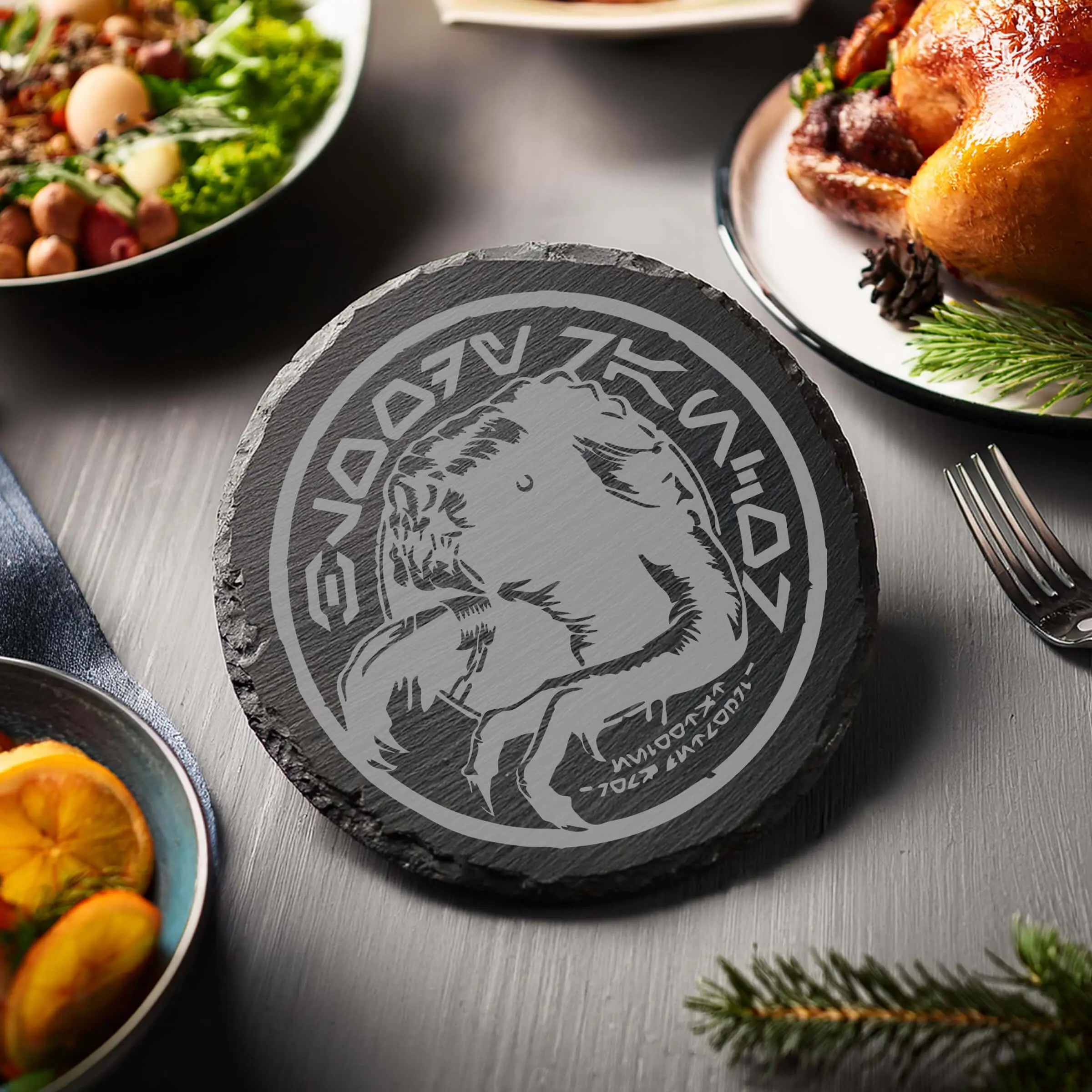 Oga's Cantina Chiseled Slate Coasters - The Disney Nation™ Shop