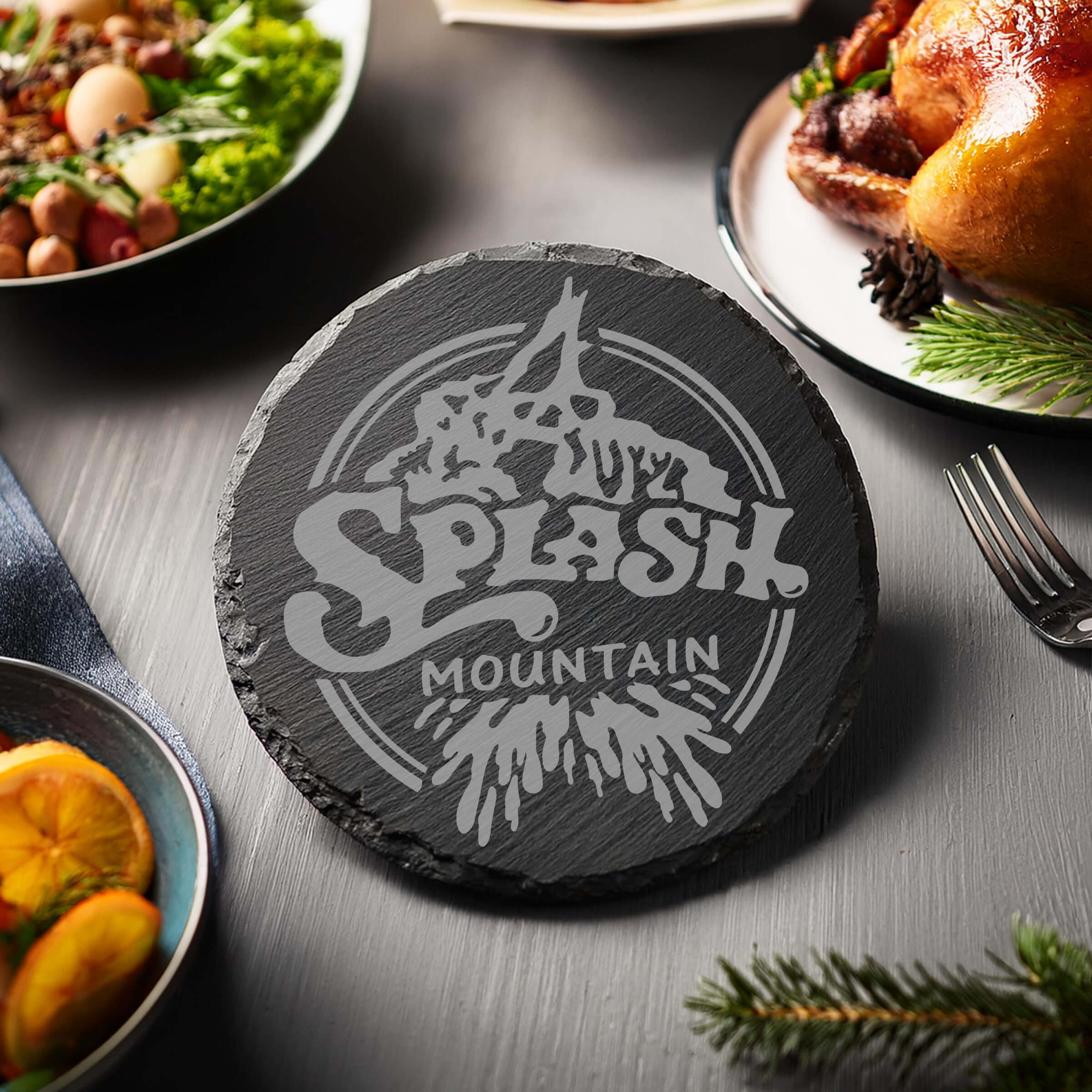 Splash Mountain Chiseled Slate Coasters with Rubber Feet