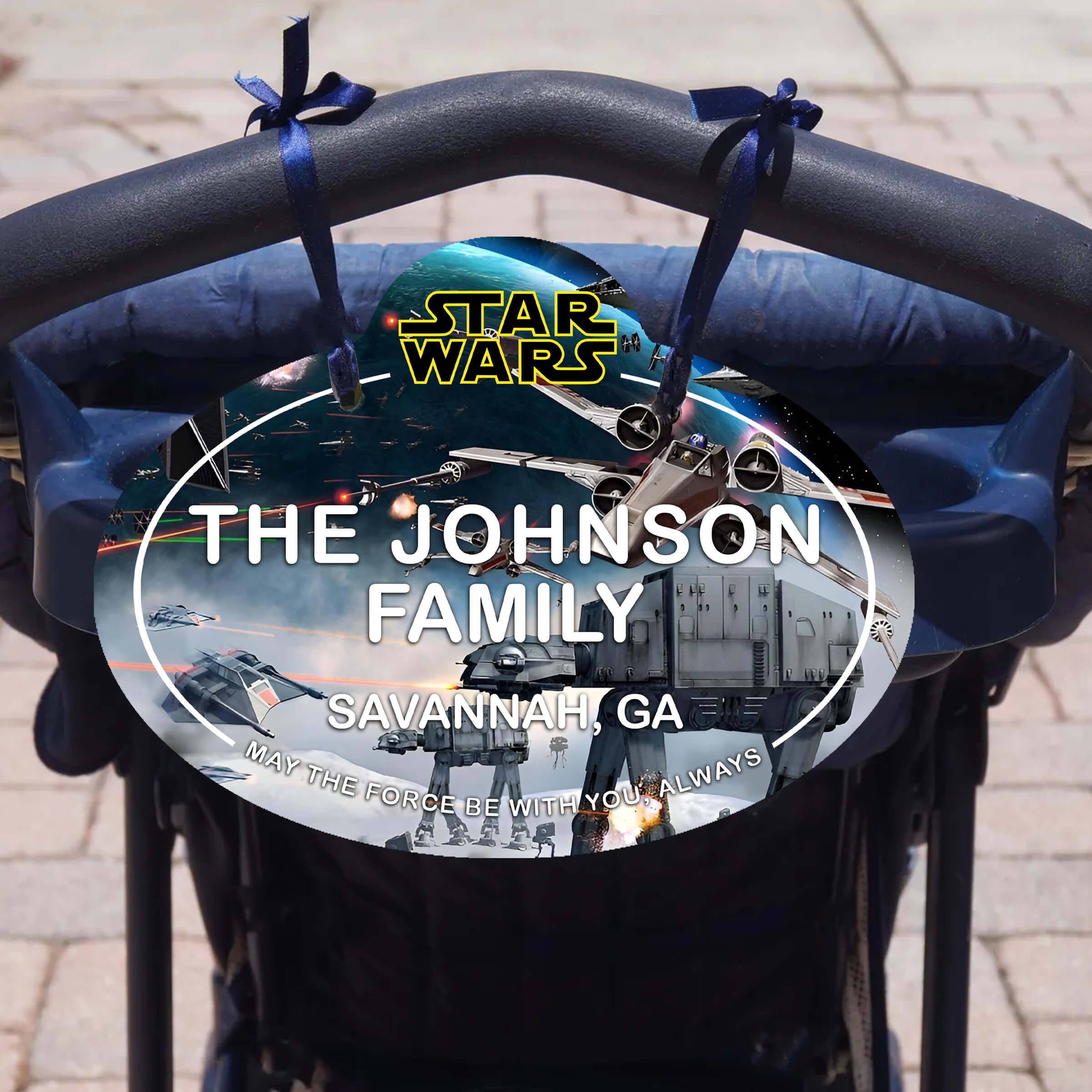 Custom Star Wars Battle Scene Scooter - Stroller Name Tag