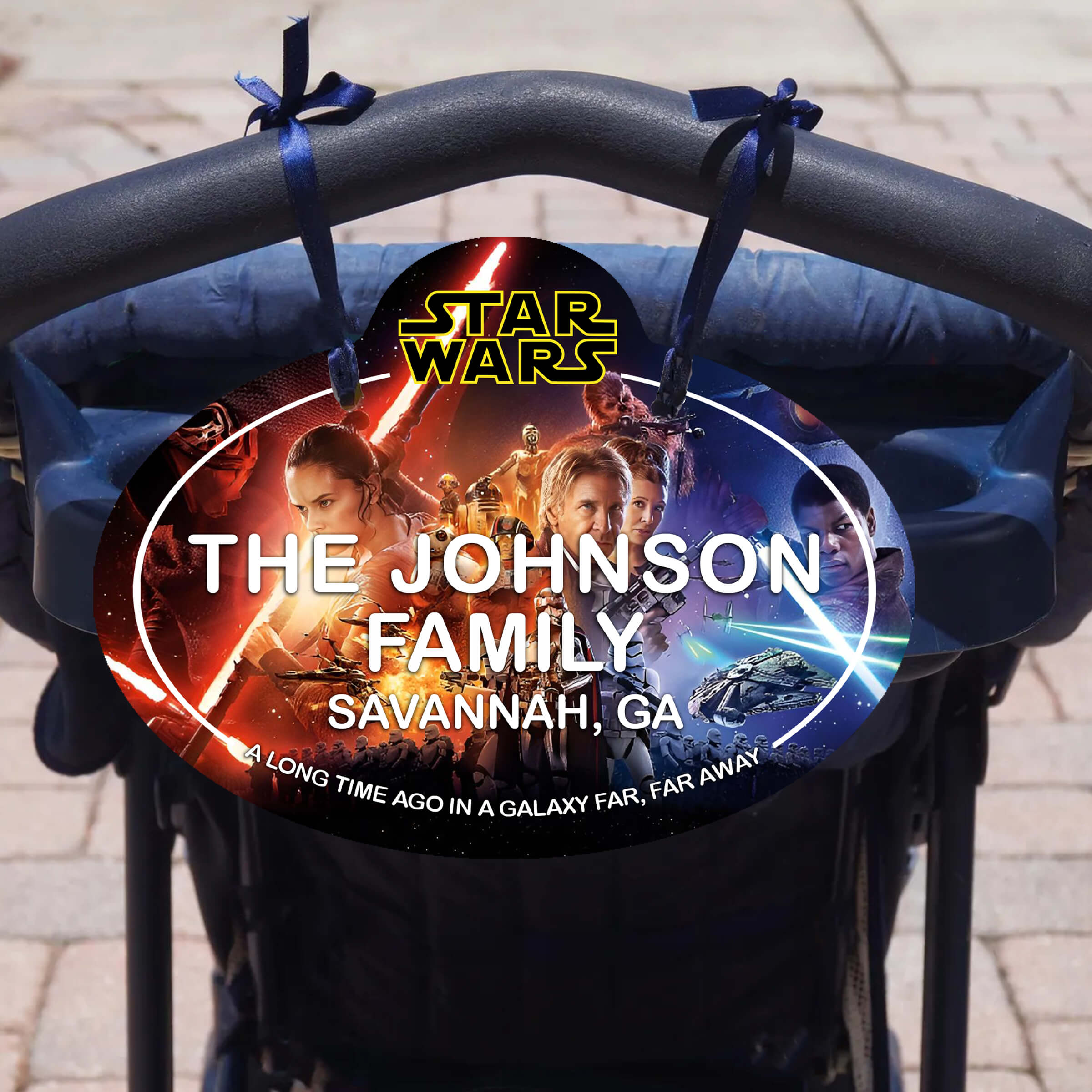 Custom Star Wars Character Scene Scooter - Stroller Name Tag