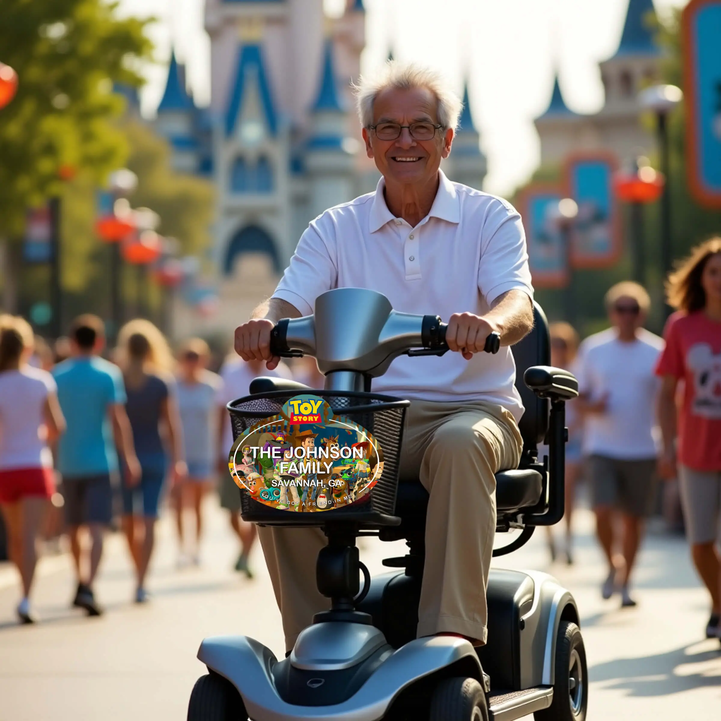 Custom Toy Story Characters Scooter - Stroller Name Tag