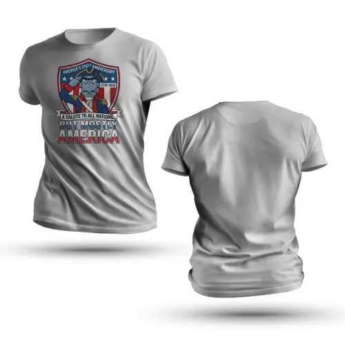 Sam Eagle 'Salute But Mostly America' T-Shirt | USA 250th Anniversary "A Salute to All Nations... But Mostly America" (1776-2026)