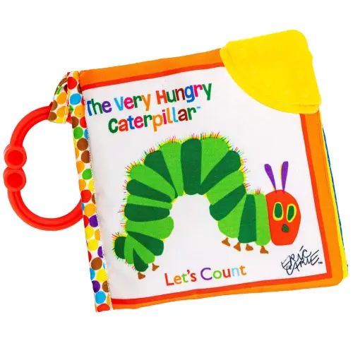 Let's Count Soft Book - World of Eric Carle the Very Hungry Caterpillar Baby on the Go Clip Teething Crinkle Soft Sensory Book for Babies