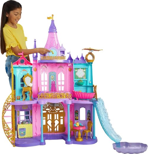 Mattel Disney Princess Toys, Ultimate Castle 4 Ft Tall with Lights & Sounds, 3 Levels, 10 Play Areas and 25+ Furniture & Pieces, Inspired by Disney Movies