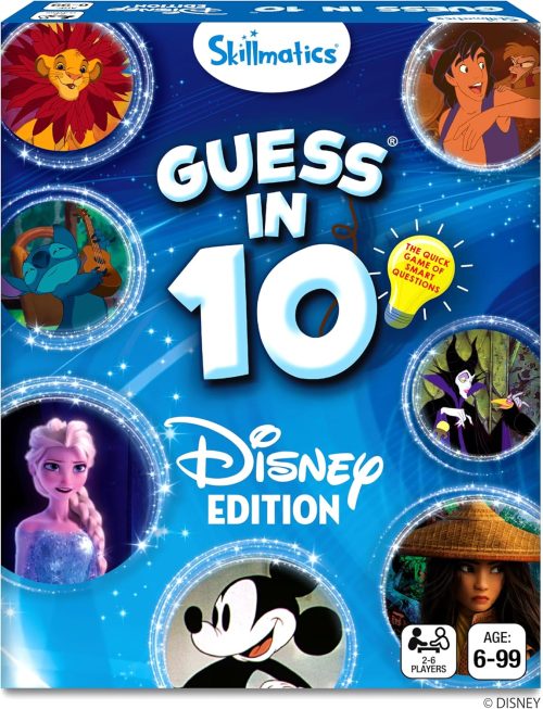Skillmatics Guess in 10 Disney, Easter Basket Stuffers, Card Game for Girls, Boys, Kids, Teens, Adults Who Love Cinderella, Mickey Mouse, Moana, Travel Toy, Gifts for Ages 6, 7, 8, 9 and Up