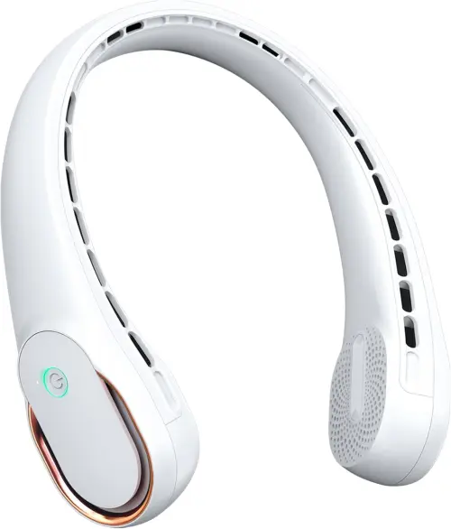 FrSara Neck Fan, Portable Personal Fan Strong Wind, 5200mAh, Air Volume,360° Cooling, No Hair Twisting, Air Volume On 2 Sides, Non-Slip, Quick Charge, Long Use Time, Birthday Gift for Women, Dad, Men