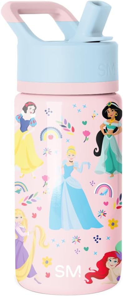 Simple Modern Disney Princess Water Bottle with Straw Lid
