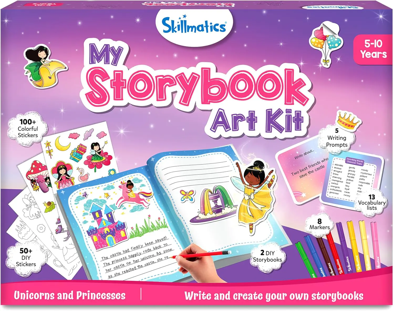 Skillmatics Storybook Art Kit - Create Fairytale Stories, DIY Craft & Writing Kit with 300+ Stickers, Scrapbooking & Journal Activity