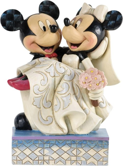 Enesco Disney Traditions by Jim Shore Mickey and Minnie Mouse Bride and Groom Wedding Figurine, 6.625 Inch, Multicolor