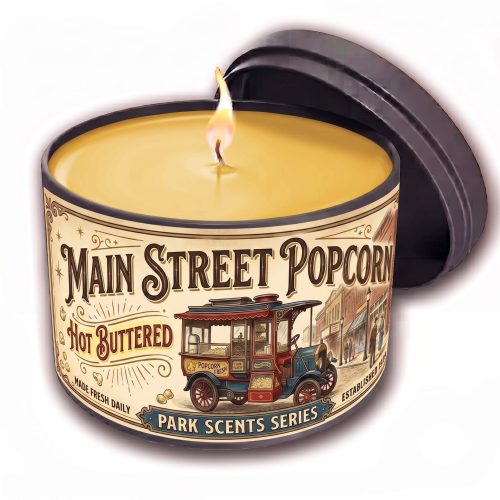 main street popcorn disney park scents candles large