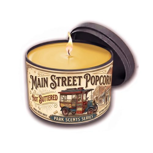 main street popcorn disney park scents candles small